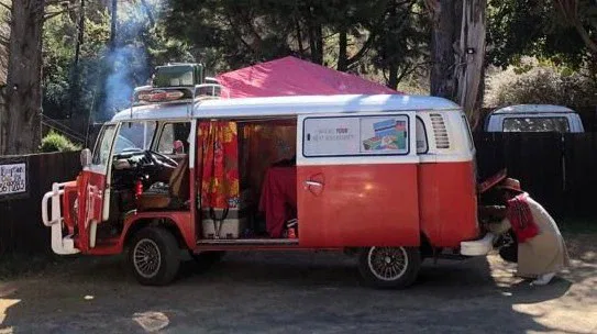 Attempting to start a V6 Essex motor in Clarens, in Winter, in the back of a 1976 VW Kombi.