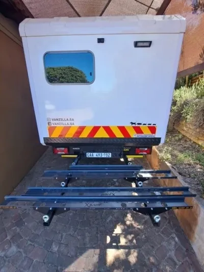 An example bike rack on the back of our motorbike.